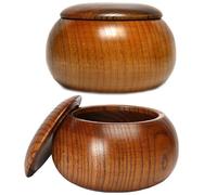 Sanfly Chess Bowl 2pcs Wooden Go Chess Container Chess Stones Holder Board Game Go Bowls Pieces Container for Go Chess Game Supplies