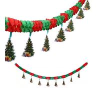 Sanfly Christmas Banner Decorations 2.7m Santa Claus Garland Banner Christmas Trees Bunting for Xmas Party Home Windows Fireplace