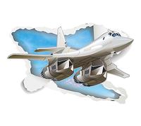 Sanfly Colorful Cartoon Airplane Wall Stickers 3d Broken Wall Wall Stickersfor Kids Boys Bedroom Decoration