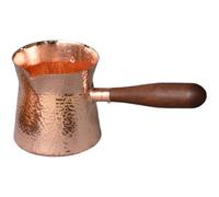 Sanfly Copper Tea Pot with Wooden Handle Turkish Coffee Pot Hammered Tea Maker for Home Kitchen Maple Syrup Sauce Heating