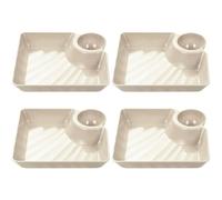 Sanfly Dumpling Plate with Dipping Saucer 4pcs French Fries Ketchup Holder Sushi Serving Platter Tray Snack Dish Spices Dish Sushi Platter