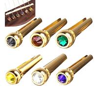Sanfly Guitar Bridge Pins 6pcs/set Brass Guitar Bridge Pins Pegs Nail Instrument Parts for Folk Acoustic Guitar Nail Pegs Decor