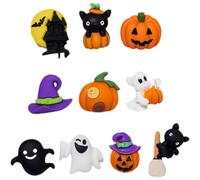 Sanfly Halloween Resin Charms 40pcs Kawaii Colorful Flatback Ornaments Cat Pumpkin House Ghost Cabochons for Diy Hairpin Figurine