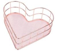 Sanfly Heart Shaped Golden Iron Storage Basket, Rose Gold Storage Basket, Miscellaneous Items Sorting, Fruit Basket