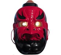Sanfly Japanese Prajna Mask Traditional Drama Samurai Mask Red Tengu Mask Performance Drama Kabuki Mask for Masquerade Party