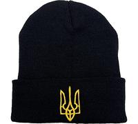 Sanfly Knit Beanie Hat Ukraine Flag Knitted Hat Mens Winter Hats Knitted Cuffed Soft Stretchable Cap Daily Beanie Hat for Men