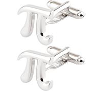 Sanfly Men's Cufflinks 1 Pair Pi Symbol Classic Cuff Links Math Formula Cufflinks for Mens Shirt Suit Cufflink Silver Color