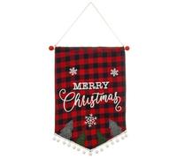 Sanfly Merry Christmas Wall Hanging Flag Christmas Background Fabric Cloth Banner Christmas Decor for Home Xmas Pendants