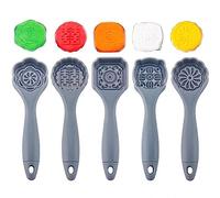 Sanfly Mooncake Mold Cookie Stamps 5pcs/set 3d Flowers Moon Cake Mold Cookie Press Set Diy Pastry Tool Moon Cake Maker Cookie Stamps