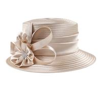 Sanfly Newest Women Satin Cloth Flower Church Hat Elegant Photography Hat Fashion Female Banquet Fascinator Wedding Formal Hats