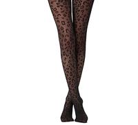 Sanfly Patterned Tights Sheer Heart Dot Leopard Black Thin Tights Sexy Patterned Outfit Tights with Leopard Print for Women