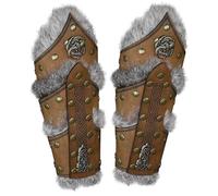 Sanfly Pu Leather Gauntlet Wristband Adjustable Decorative Arm Guards for Themed Party Role Play Carnival Performances Cosplay