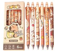Sanfly Retractable Erasable Gel Pens 12pcs Cartoon Capybara Pens Fine Point Writing Pen Write Quick Dry for Note Taking