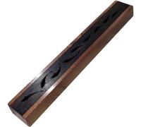 Sanfly Retro Black Home Office Wooden Incense Holder Incense Burner Traditional Chinese Type Wood Handmade Carving Censer Box