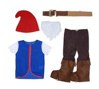 Sanfly Toddler Dwarf Costume Christmas Elf Costume Fairy Tale Dwarfs Elf Cosplay Outfit for Halloween Carnival Purim Party