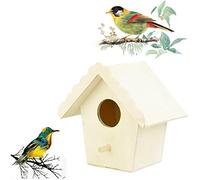 Sanfly Traditional Wooden Bird Hut Hanging Wild Bird House Bird Nesting Boxes for Birds Wooden Small Bird House for Tree Balcony