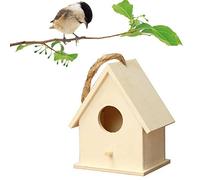 Sanfly Traditional Wooden Bird Hut Hanging Wild Bird House Bird Nesting Boxes for Birds Wooden Small Bird House for Tree Balcony