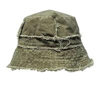 Sanfly Vintage Denim Bucket Hat Washed for Unisex Frayed Bucket Hat Sunshade Versatile Double-sided Wear Basin Cap