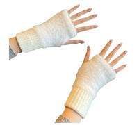 Sanfly Winter Fingerless Gloves Plush Warm Women Thumb Hole Gloves Stretch Furry Mittens for Indoor Leisure Work Outdoor Activities