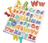 Sanfly Wooden Alphabet Puzzle Abc Letters Sorting Board Uppercase and Lowercase Letters Puzzles Learning Educational Toys for Toddlers