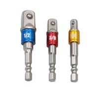 Sanfoelek 3pcs Steel Socket Adapter Hex Shank Set Extension Bits Bar Hex Bit Set Power Tools 14" 38" 12"