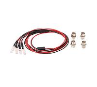 Sanfoelek 4 LED Lights Kit 2 White 2 Red for 1/10 1/8 Traxxas HSP Redcat RC4WD Tamiya Axial SCX10 D90 HPI RC Car