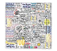 Sanfoelek 50PCS English Phrases Graffiti Stickers Reusable Waterproof Non-Trace Stickers for PC Laptop Mobile Phone Tablet Cup
