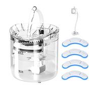 Sanfoelek Cat Water Fountain, Dog Water Dispenser, 2L Super Quiet Automatic Pet Drinking Fountain 2 Water Flow Modes for Cats, Dogs, Multe Pets