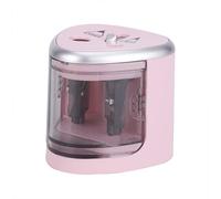 Sanfoelek Multi-Functional Automatic Electric Pencil Sharpener Battery Operated with 2 Holes(6-8mm / 9-12mm) for Home School Student Pink