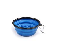 Sanfoelek Portable Pet Cat Dog Bowl Silicone Collapsible Slow Feeding Bowl with Hook Foldable Puppy Doggy Water Feeder Cup Solid Color Container