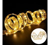 Sanfoelek16.4ft 50LEDs Ribbon Lights Decorative String Lights for Tree Fay String Lights Battery Powered Backyard Lighting for Indoor Outdoor Garden Patio Party