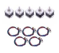 Sanfoelek5pcs Nema 17 Stepper Stepping Motor Drive Control 2 Phase 1.8 Degree 0.9A 0.4N.M 42mm with Cable 3D PrinterCNC Accessory Replacement