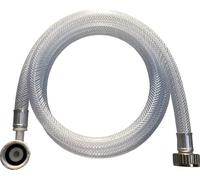 Sanfor | Washing Machine and Dishwasher Inlet Pipe | Cold Water Inlet Hose | All Brands | 3/4 Inch Thread and 25 mm Diameter | Transparent | 1.5 m