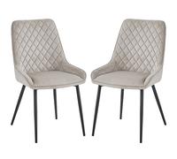 sanford quilted mink velvet dining chairs in pair