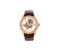 Sanford Semi-Skeleton Leather-Band Watch Heritor Automatic Rose Gold One Size