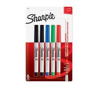 Sanford Sharpie Ultra Fine Point Permanent Markers 5/Pkg-Red, Blue, Green & 2 Black,Packof1,