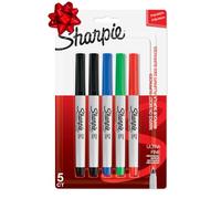 Sanford Sharpie Ultra Fine Point Permanent Markers 5/Pkg-Red, Blue, Green & 2 Black,Packof1,