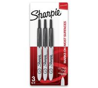 Sanford Sharpie Ultra Fine Point Retractable Permanent Markers 3/Pkg-Black,Packof1,