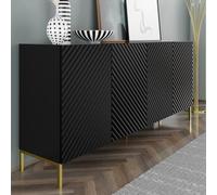 sanford wooden sideboard large with 4 doors in black