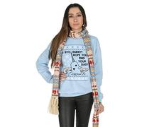 Sanfran - Bye Buddy Hope You Find Your Dad Christmas Ugly Xmas Elf Jumper Sweater - Medium/Light Blue