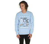 Sanfran - Bye Buddy Hope You Find Your Dad Christmas Ugly Xmas Elf Jumper Sweater - Medium/Light Blue