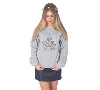 Sanfran - Cactus Drawing Cute Boho Bohemian Plants Jumper Sweater - Large/Light Grey