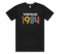 Sanfran Clothing 40th 40 Fortieth 1984 Birthday Gift Idea Present Year Date Born Party Tee Top Vintage Pocket Retro Womens Hers T-Shirt Medium/Black