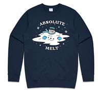 Sanfran Clothing Absolute Melt Christmas Sweatshirt Funny Melting Snowman Snow Man Gift Jumper Sweater Small/Navy Blue