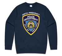 Sanfran Clothing B99 Badge Top Funny Brooklyn Nine Show Retro Jake Peralta Captain Holt Gift Jumper Sweater Small/Navy Blue