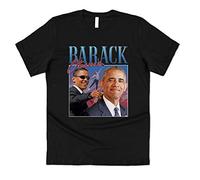 Sanfran Clothing Barack Obama Homage Top Funny USA Legend President 90's America Michelle T-Shirt Large/Black