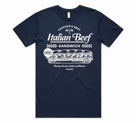 Sanfran Clothing Chicago's Best Italian Beef Sandwich Top The Bear Original Beef Berf T-Shirt XXL/Navy Blue