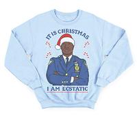 Sanfran Clothing Christmas Captain Raymond Holt Sweatshirt Top Funny Brooklyn Nine 99 Show Jumper Sweater Medium/Light Blue
