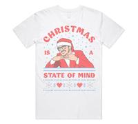Sanfran Clothing Christmas is A State of Mind Top Pedro Pascal Xmas Daddy Funny Gift 90s Gift Meme T-Shirt 3XL / White