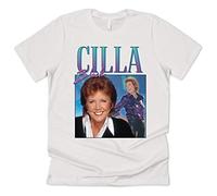Sanfran Clothing Cilla Black Homage Funny UK TV Presenter Icon Brexit Retro 90's Party Vintage Men's Women's T-Shirt